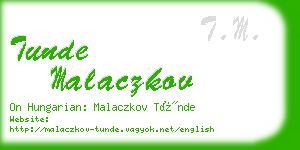 tunde malaczkov business card